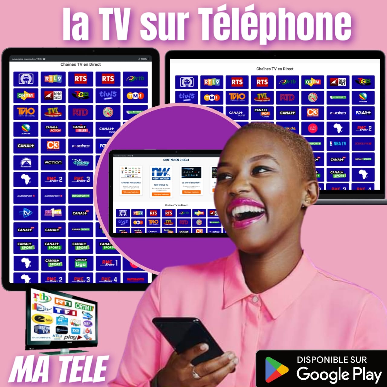 Large choix de chaînes